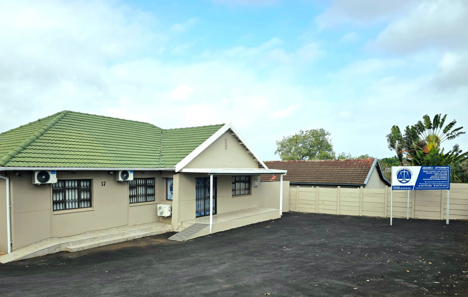 Chris G Attorneys Inc office building at 17 Paul Avenue, Nyala Park, Empangeni